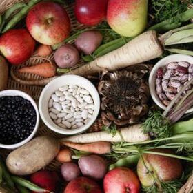 leguminosas e vegetais para a dieta mediterrânea